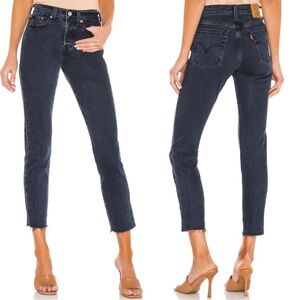 Levi’s Wedgie Icon Fit Raw Hem Jeans Black and Blue 24